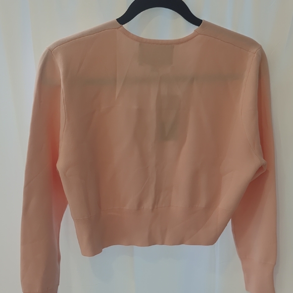 ALEEZA Paris Light Pink Cardigan with Gold Accents NWT Size Large - Picture 5 of 5